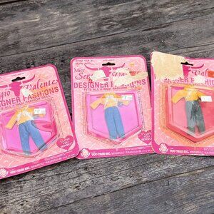 Vintage Lot 3 Miss Sergio Valente Designer Fashions 4 Inch Doll Clothes Toy Time